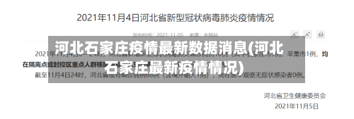 河北石家庄疫情最新数据消息(河北石家庄最新疫情情况)
