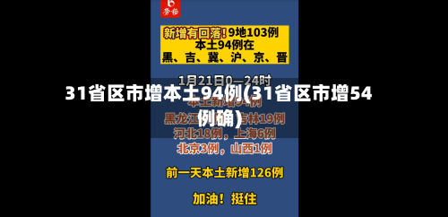 31省区市增本土94例(31省区市增54例确)