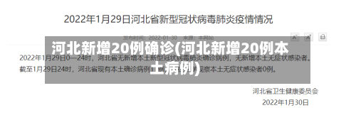 河北新增20例确诊(河北新增20例本土病例)