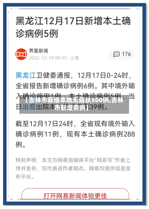 【吉林市新增本地无症状500例,吉林市新增病例】