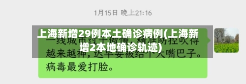 上海新增29例本土确诊病例(上海新增2本地确诊轨迹)