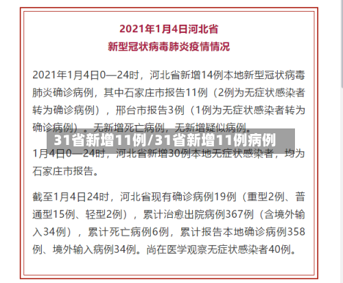 31省新增11例/31省新增11例病例