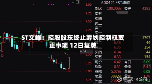 ST文峰：控股股东终止筹划控制权变更事项 12日复牌