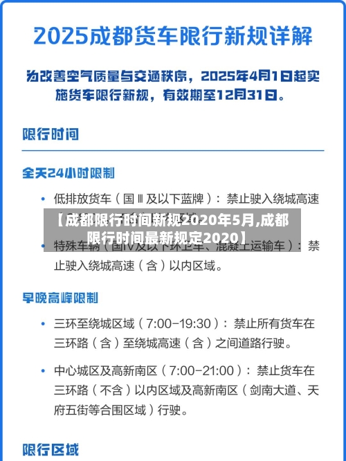 【成都限行时间新规2020年5月,成都限行时间最新规定2020】