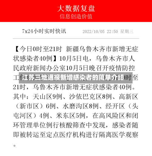 江苏三地通报新增感染者的简单介绍