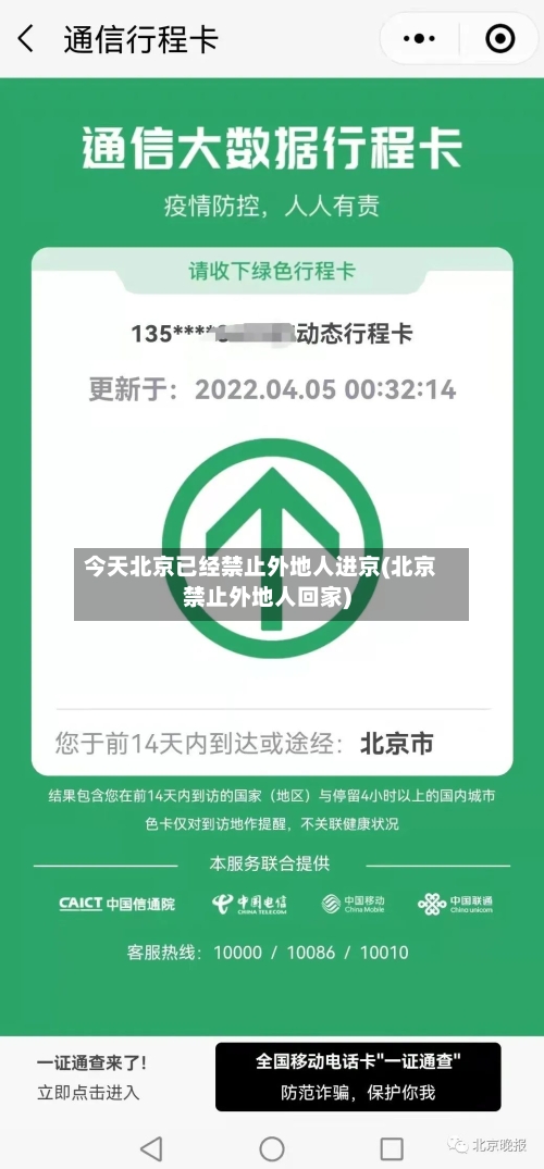 今天北京已经禁止外地人进京(北京禁止外地人回家)-第1张图片