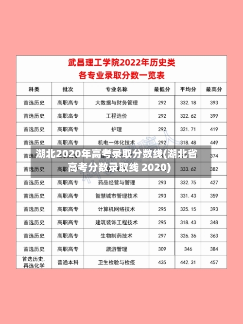 湖北2020年高考录取分数线(湖北省高考分数录取线 2020)