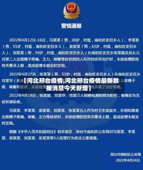 【河北邢台疫情,河北邢台疫情最新数据消息今天新增】