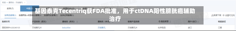 基因泰克Tecentriq获FDA批准，用于ctDNA阳性膀胱癌辅助治疗
