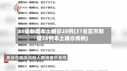 31省新增本土确诊28例(31省区市新增28例本土确诊病例)